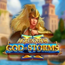 Age Of The Gods: God Of Storms 2 slot logo by Playtech at Casino Prestige