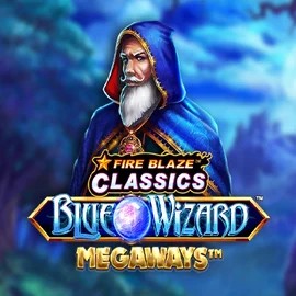 Logo of Fire Blaze Blue Wizard Megaways from Rarestone Gaming at Casino Prestige