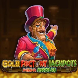 Gold Factory Jackpots Mega Moolah game by Aurum Signature Studios – logo hosted on Casino Prestige